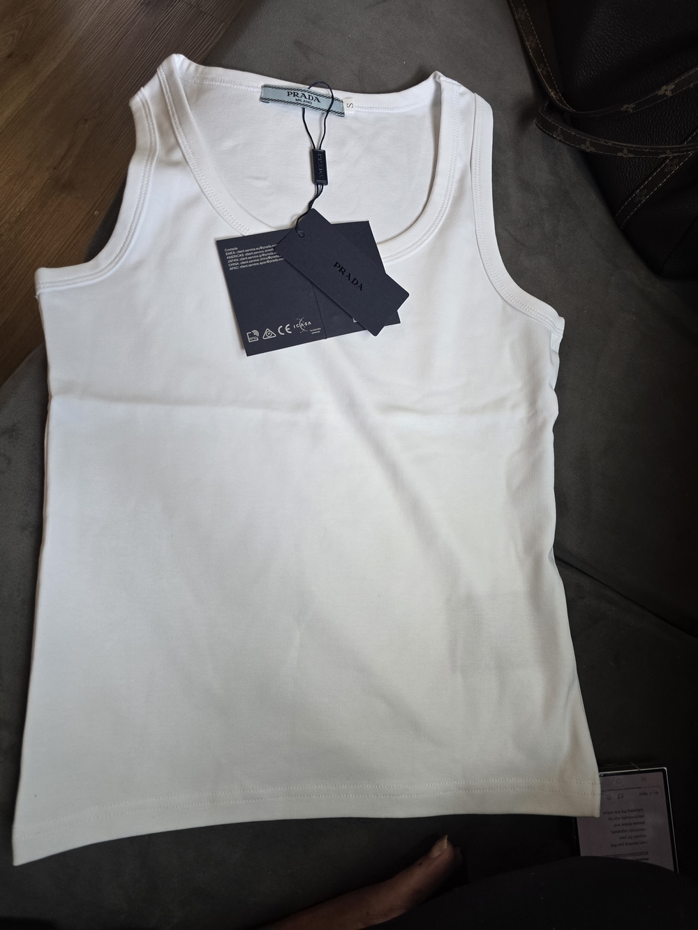 Prada White Rib Tank Top - Picture 2 of 11